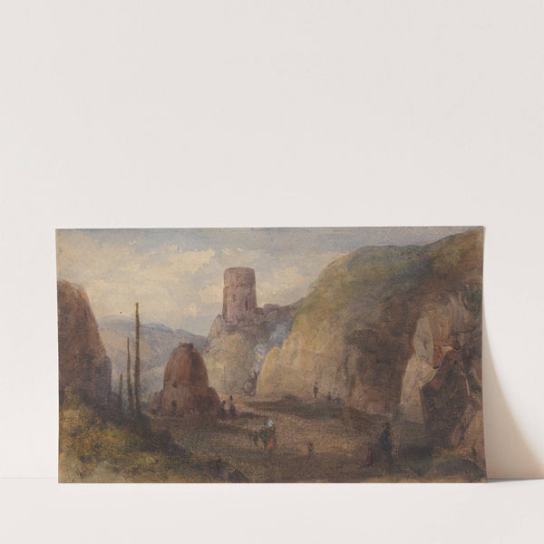 Rocky Landscape with Fort by Thomas Miles Richardson