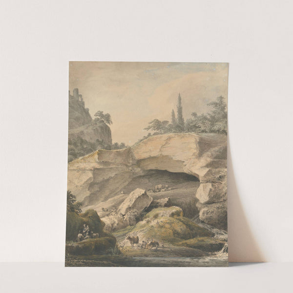 Rocky Landscape with Peasants and Cattle by Samuel Hieronymus Grimm