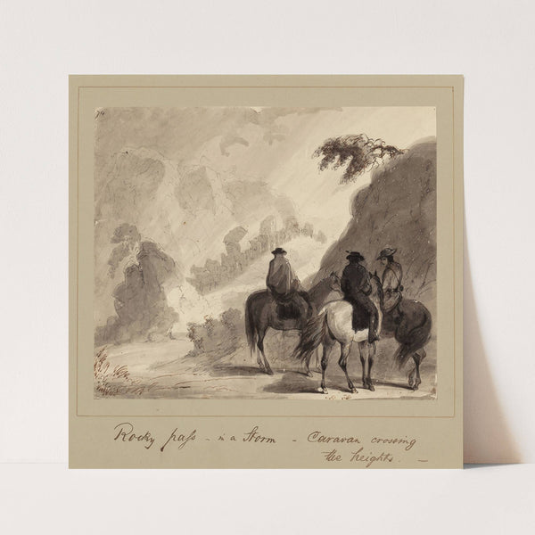Rocky Pass in a Storm, Caravan Crossing the Heights (circa 1837) by Alfred Jacob Miller