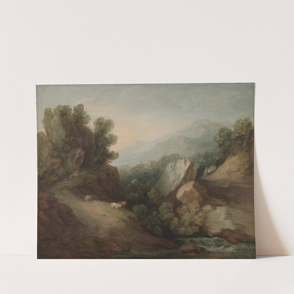 Rocky, Wooded Landscape with a Dell and Weir by Thomas Gainsborough