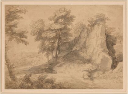 Rocky Wooded Landscape with Figures
