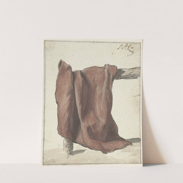 Rode lap, hangend over een hek by Simon Andreas Krausz