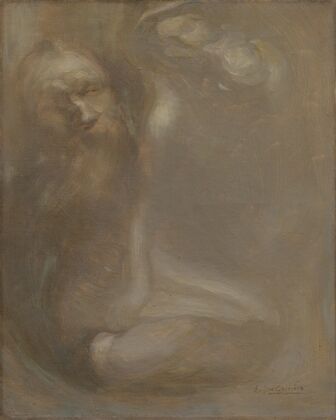 Rodin modelling a Sculpture