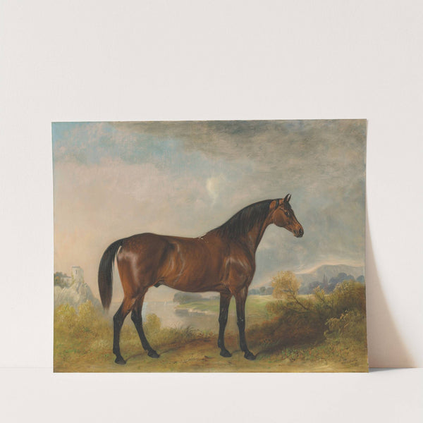 'Rodolph', a bay hunter, in an extensive landscape by John Ferneley