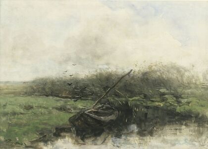 Roeiboot in een sloot