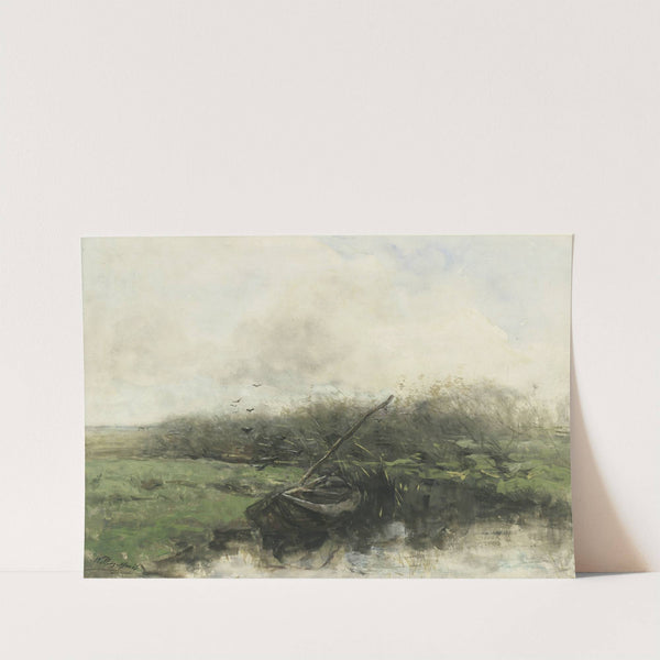 Roeiboot in een sloot by Willem Maris