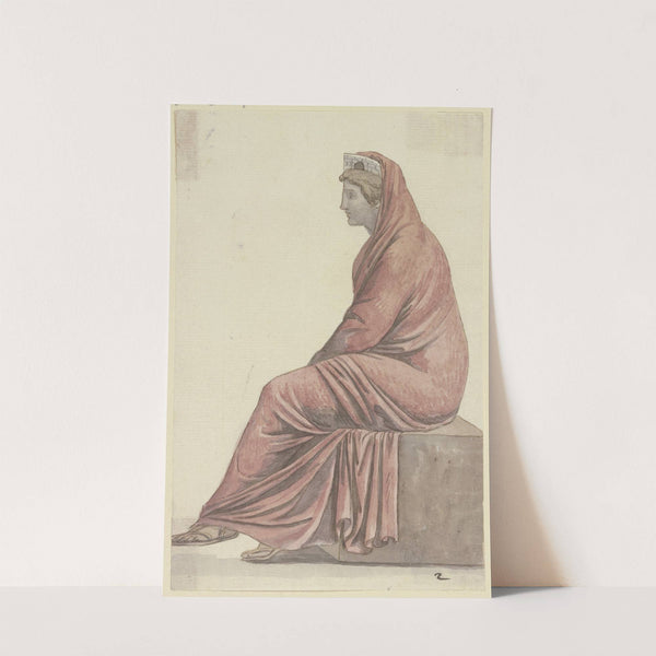 Roma; Sitzende Frau mit Stadtkrone (zu Goethes Römischem Karneval) by Johann Georg Schütz