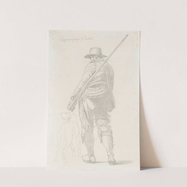 Roman Hunter with his Dog, seen from the Back by Johan Thomas Lundbye