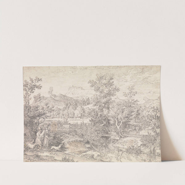 Roman landscape with figures near Paliano by Joseph Anton Koch