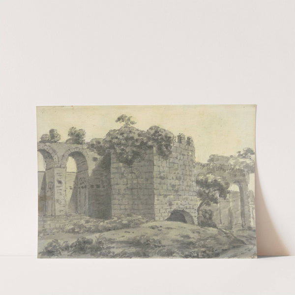 Roman Ruins Including an Arched Aqueduct and Tower by Joseph Wright of Derby