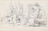 Roman Ruins with a Stand of Cypresses