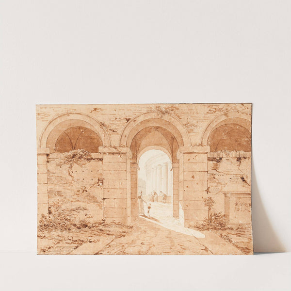 Roman Ruins with Figures by Follower of Hubert Robert