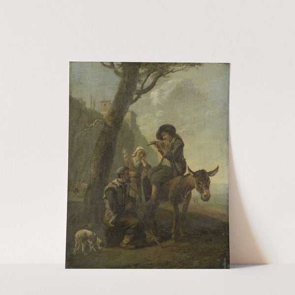 Roman Shepherd Family Resting Beneath a Tree by Johannes Lingelbach