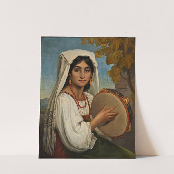 Roman Woman With Tambourine by Johann Heinrich Richter