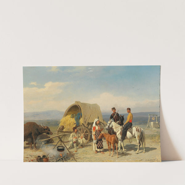 Romanian Peasants with Patrol by Emil Volkers