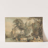 Romantic Landscape With Figures And Cattle (c.1725-1809) by Paul Sandby