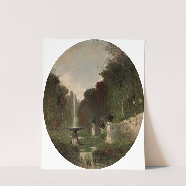Romantic Landscape with Fountain by Eugène Deshayes