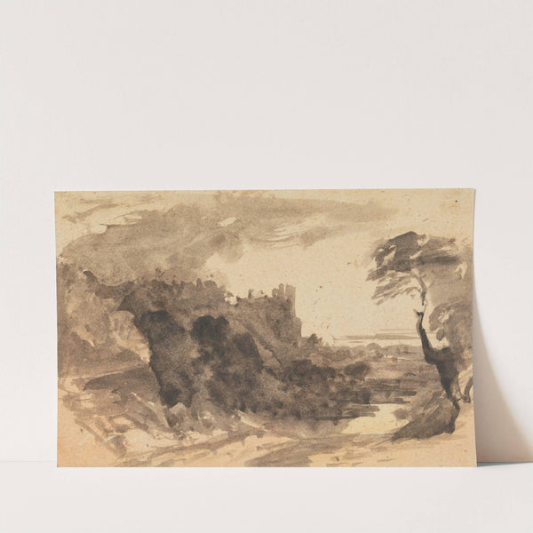 Romatic Landscape with a Castle and a Tree on the Right by John Varley