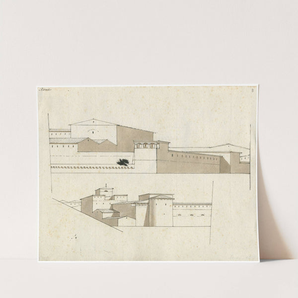 Rome: 2 gezichten op anonieme gebouwen by David Humbert de Superville