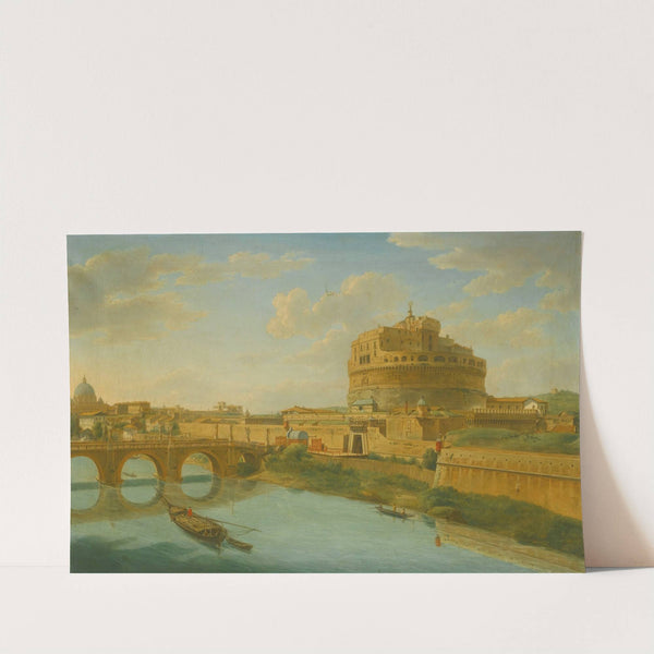 Rome, A View Of The Tiber With The Castel Sant' Angelo And Ponte Sant'angelo, Saint Peter's Basilica Beyond by Hendrik Frans Van Lint