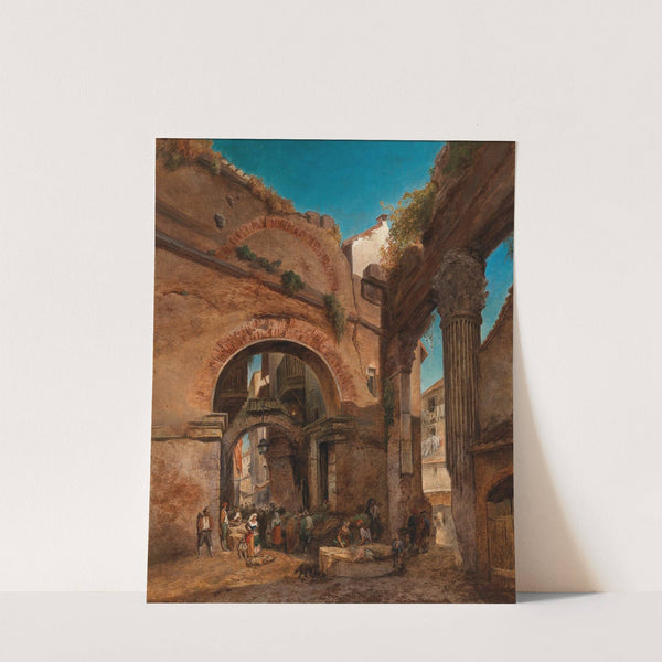 Rome, view at the Portico di Ottavia with the old fisher’s market by Friedrich Loos