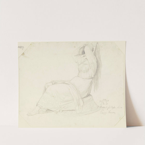 Römerin, ihr Haar flechtend by August Lucas