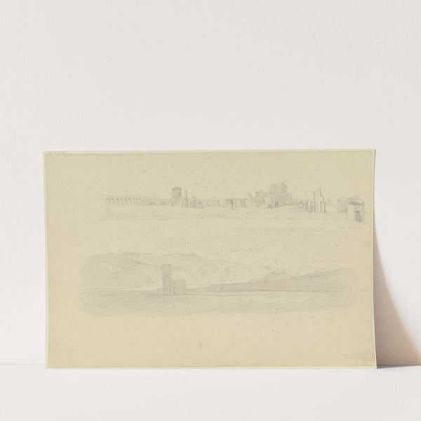 Römische Ruinen und Blick auf die Berge in der Campagna by August Lucas