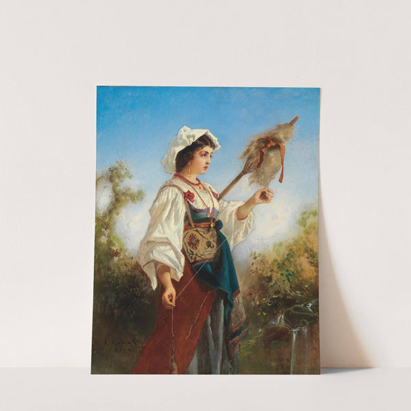 Römische Spinnerin by Anton Romako