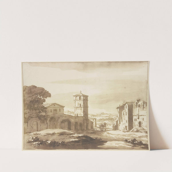 Römisches Kloster mit viereckigem Turm by Jacob van der Ulft