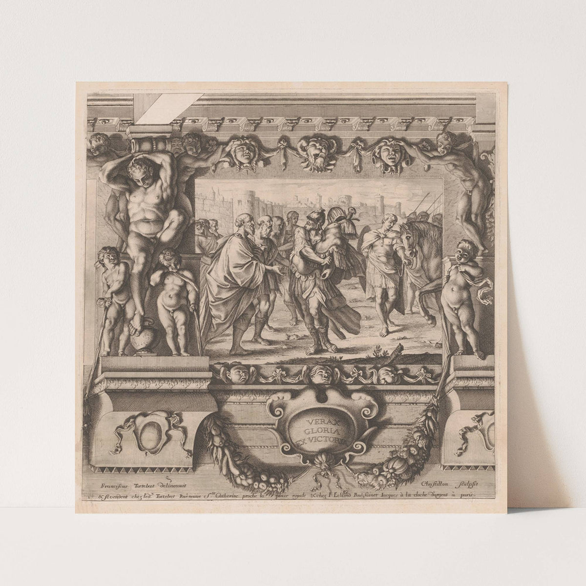 Romulus dedicates the spoils of the defeated king Acron to Jupiter (1659) by Jean Boulanger