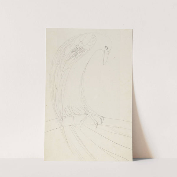 Roofvogel op een tak by Karel de Nerée tot Babberich