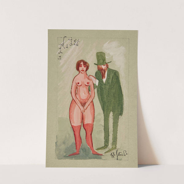 Rosa Dame Og Grøn Mand by Robert Storm Petersen