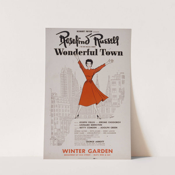 Rosalind Russell in the new musical comedy Wonderful Town (1953) by Artcraft Lithograph