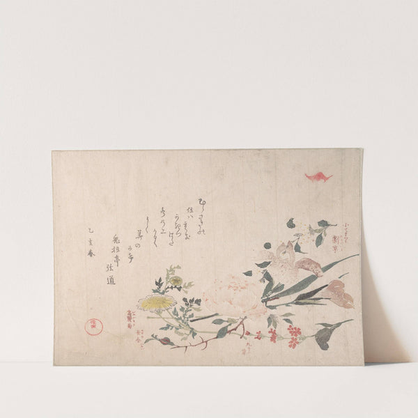 Rose, Iris, Primrose and Daisy (1815) by Kubo Shunman