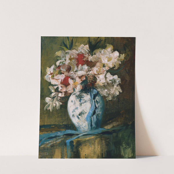 Rosenstrauß in weißer Vase by Anton Müller-Wischin