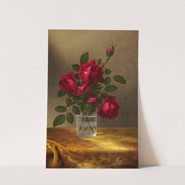 Roses and Rosebuds in a Glass (circa 1883-90) by Martin Johnson Heade