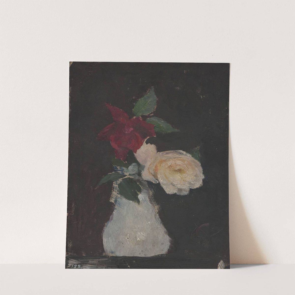 Roses in a vase by Jan Ciągliński
