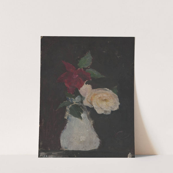 Roses in a vase by Jan Ciągliński