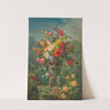 Roses, Poppies, Hollyhocks, Pansies and Wisteria in a stone urn supported by putti on a plinth by Marius Vasselon
