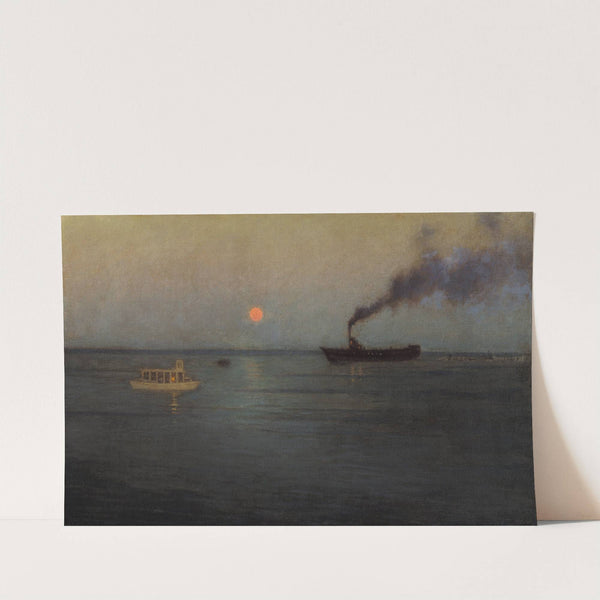 Rosy Moon Off Charleston Harbor by Birge Harrison
