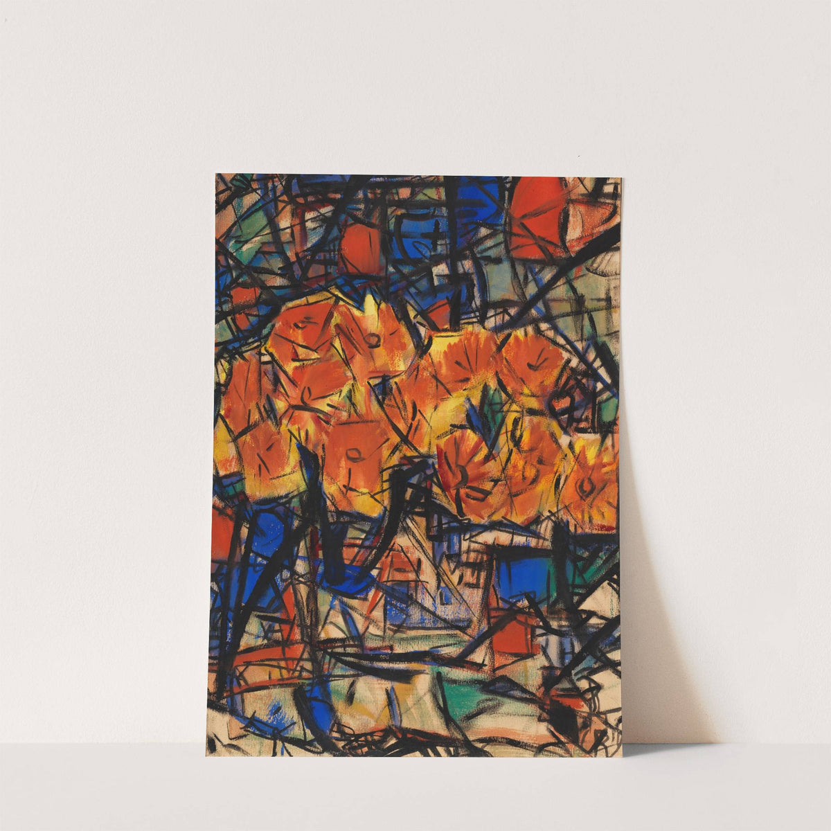Rote Blumen in Vase (1919) by Christian Rohlfs