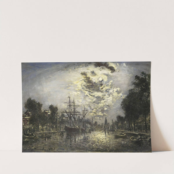 Rotterdam in the Moonlight by Johan Barthold Jongkind