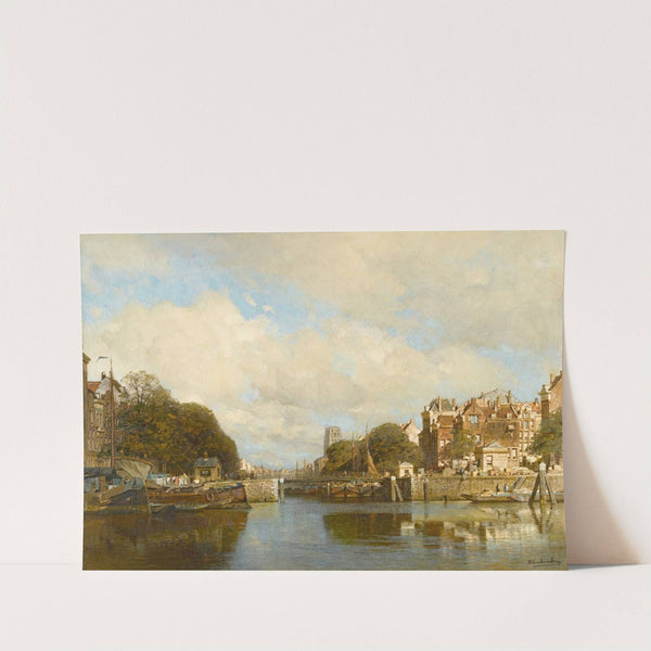 Rotterdam, With The Laurenskerk In The Background by Johannes Christiaan Karel Klinkenberg