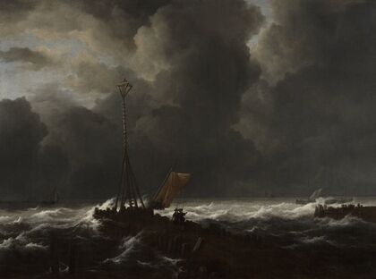 Rough Sea at a Jetty