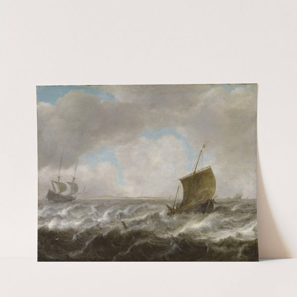 Rough Sea with Ships by Julius Porcellis