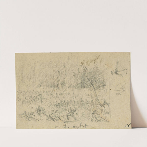 Rough sketch of a battle scene by Alfred Rudolph Waud