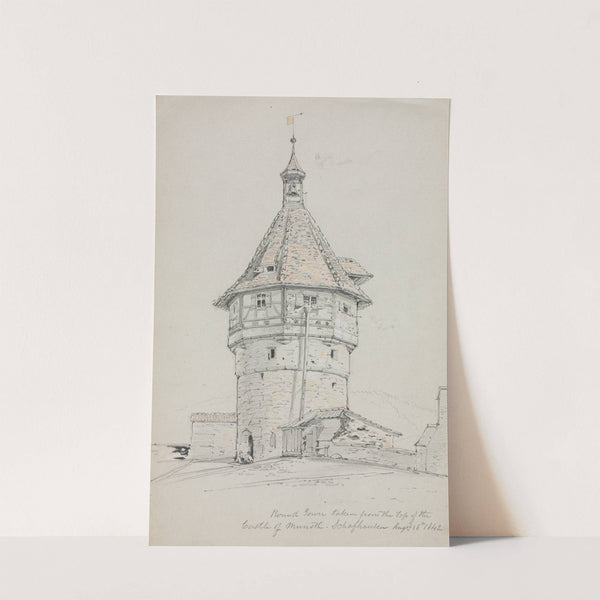 Round Tower, Castle of Munoth, Schafhausen, Switzerland (1842) by John William Casilear