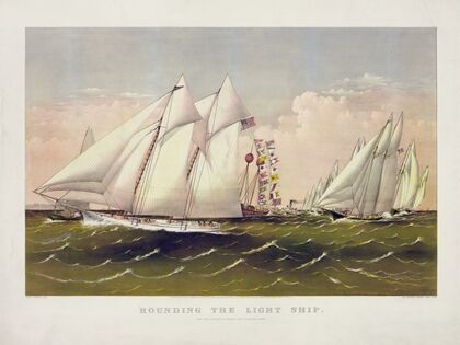 Rounding the light ship (1870)