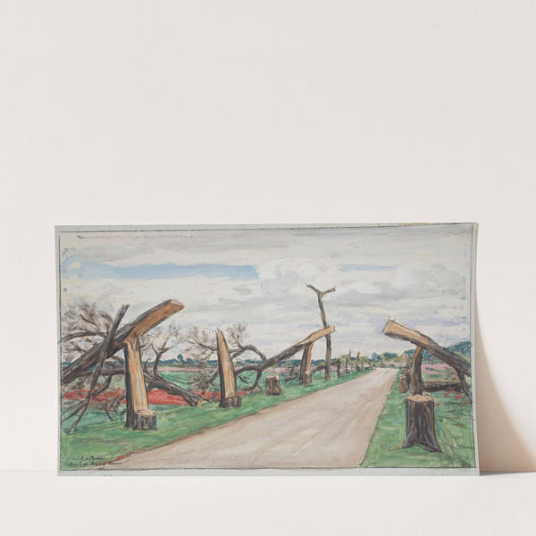 Route de Roye à Noyon; les arbres coupés (1917) by René François Xavier Prinet