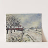 Route enneigée avec maison, environs d’Eragny (1885) by Camille Pissarro